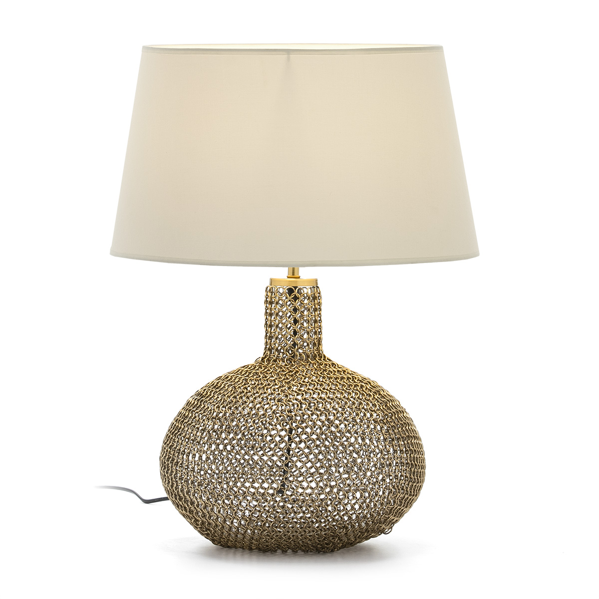 Lampara de Sobremesa sin pantalla 29x29x36 Cristal/Metal Dorado