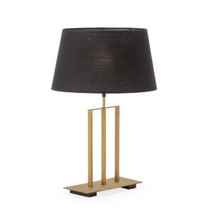 Lámpara de Sobremesa sin pantalla 30x13x37 Metal/Madera -- Dorado/Negro