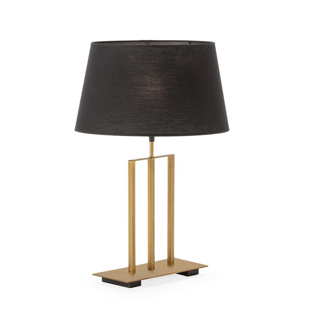 Lámpara de Sobremesa sin pantalla 30x13x37 Metal/Madera -- Dorado/Negro