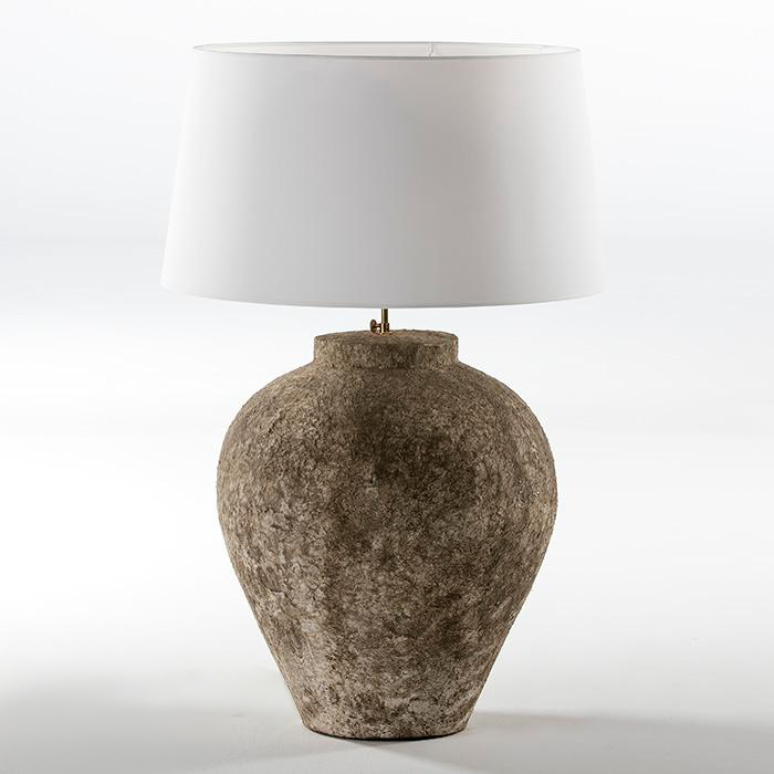 Lampara de Sobremesa sin pantalla 45x45x55 aprox Terracota Gris
