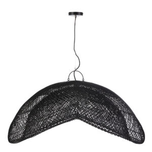 Lámpara de Techo 110x90x55 Ratán -- Negro