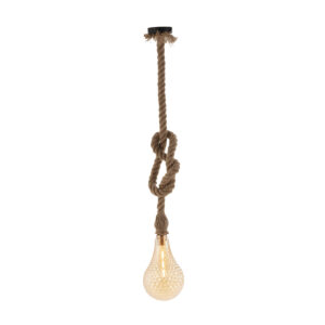 Lámpara de Techo 16x16x25/175 Cristal/Cuerda Natural