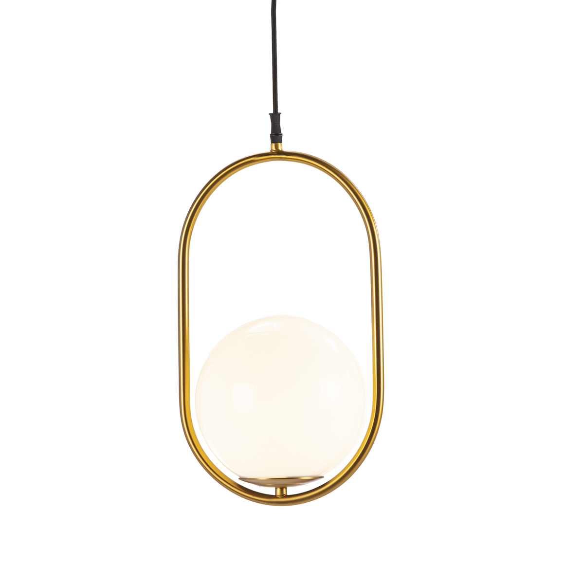 Lámpara de Techo 24x20x42 Cristal Blanco/Metal Dorado