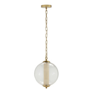 Lámpara de Techo 28x28x88 Metal/Alabastro/Cristal -- Dorado/Blanco/Transparente
