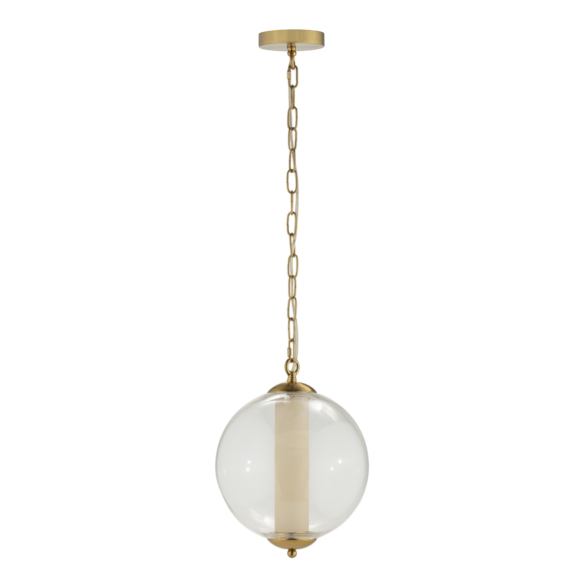 Lámpara de Techo 28x28x88 Metal/Alabastro/Cristal -- Dorado/Blanco/Transparente