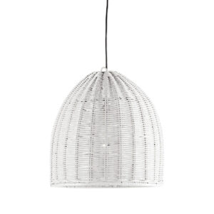 Lámpara de Techo 35x35x35 Mimbre Blanco