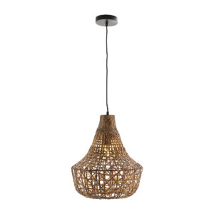 Lámpara de Techo 42x42x47 Ratán Natural/Metal Negro