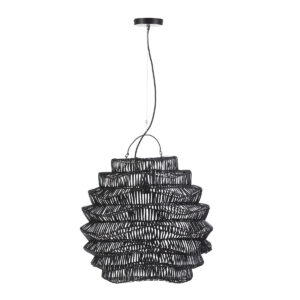 Lámpara de Techo 55x55x60 Ratán -- Negro