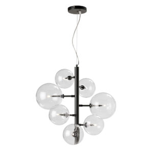 Lámpara de Techo 57x57x125 Cristal/Metal Negro