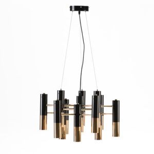 Lampara de Techo 59x52x39 Metal Dorado/Negro con bombillas