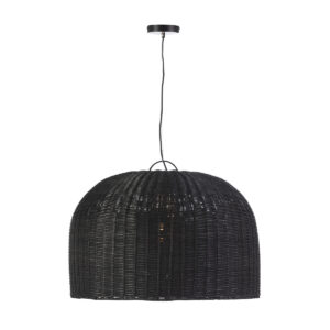 Lámpara de Techo 65x65x46 Ratán -- Negro