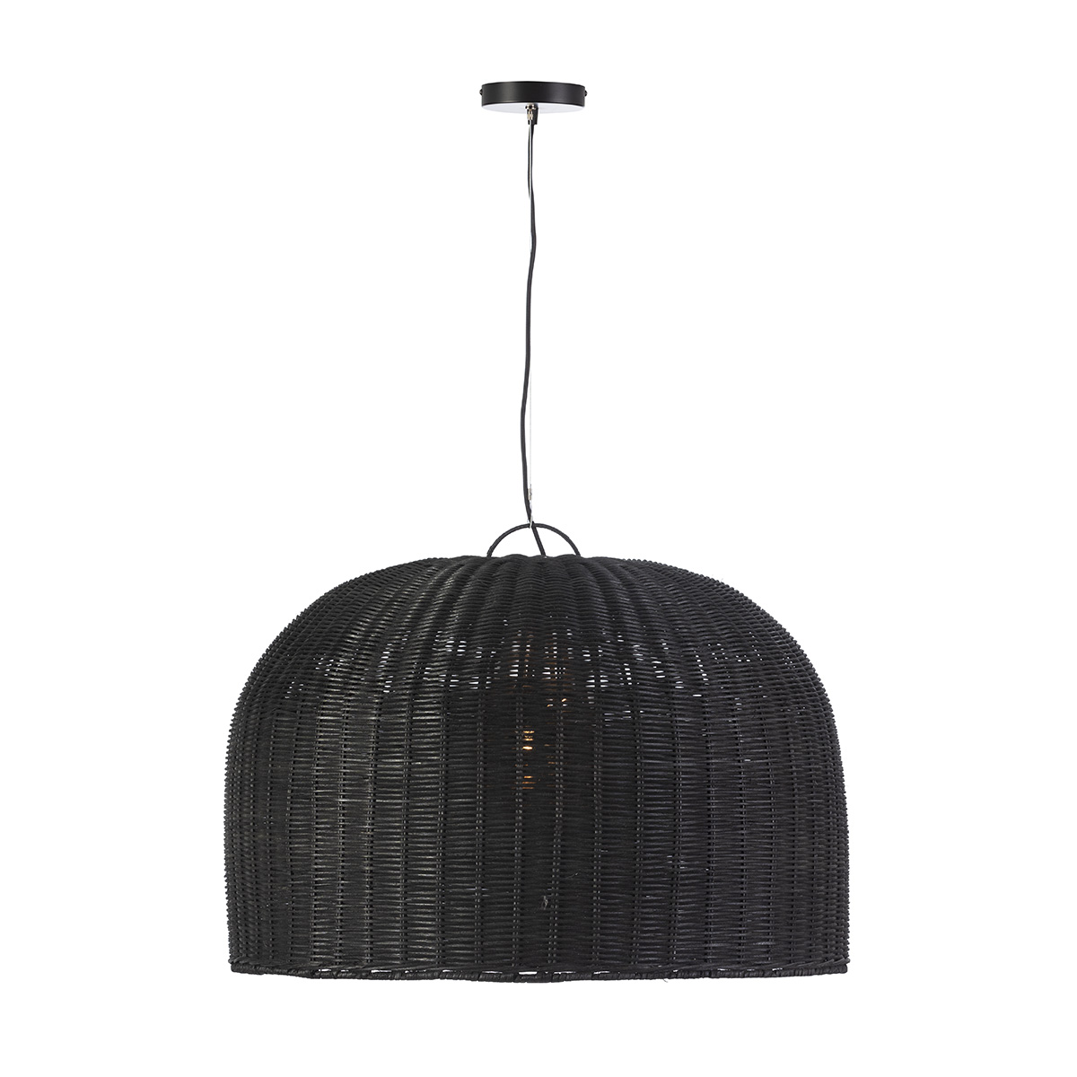 Lámpara de Techo 65x65x46 Ratán -- Negro