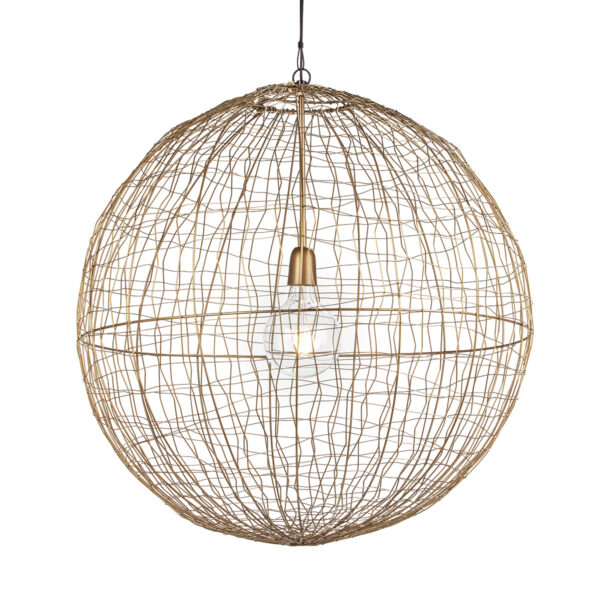 Lámpara de Techo 70x70x70 Alambre Dorado