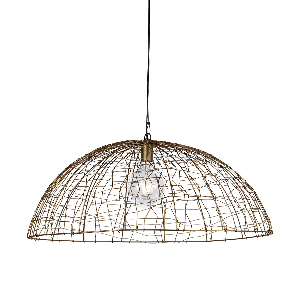 Lámpara de Techo 80x80x32 Alambre Dorado