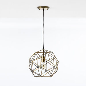 Lampara de Techo con Pantalla 32x30 Metal Dorado con Bombilla