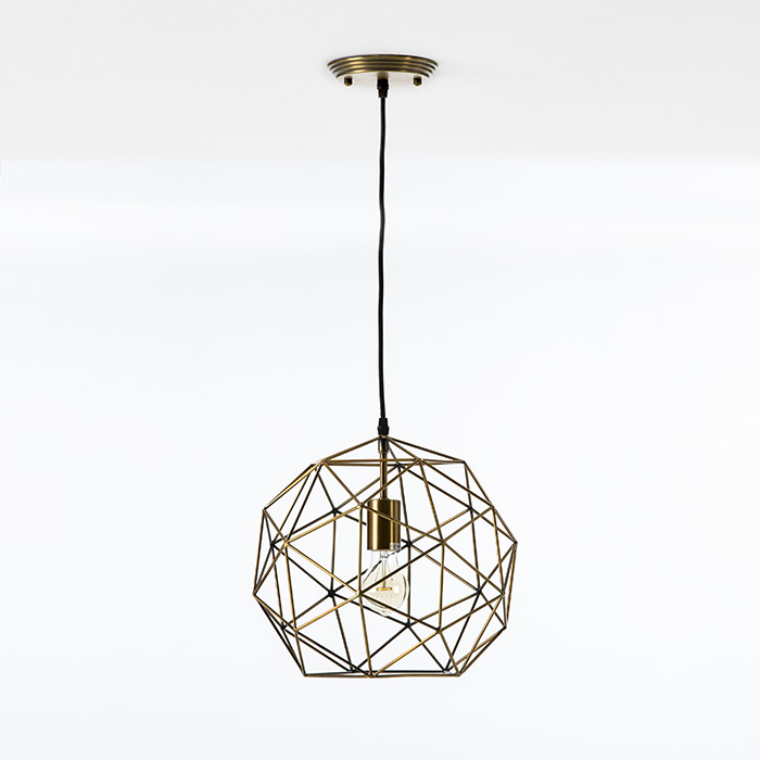 Lampara de Techo con Pantalla 32x30 Metal Dorado con Bombilla