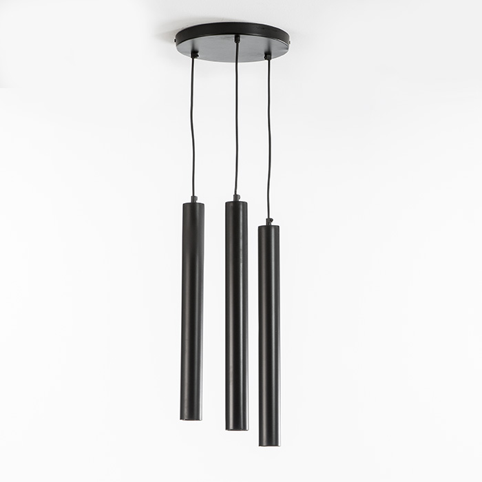 Lampara deTecho sin pantalla 5x50 (3 tubos) Metal Negro