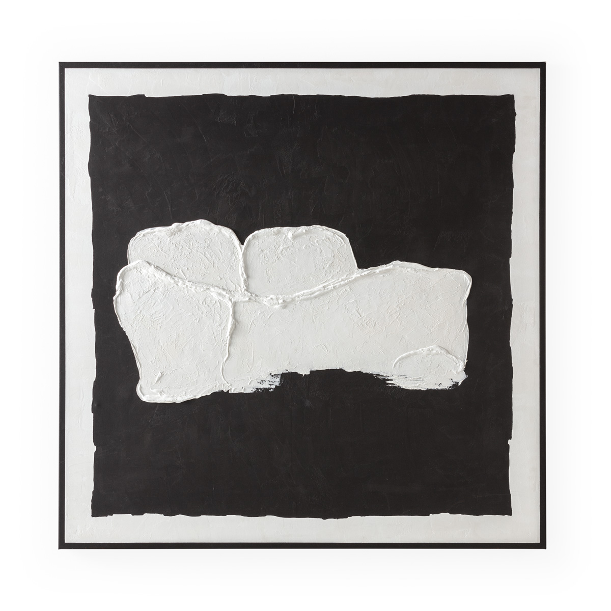Lienzo 120x5x120 Lienzo -- Negro/Blanco