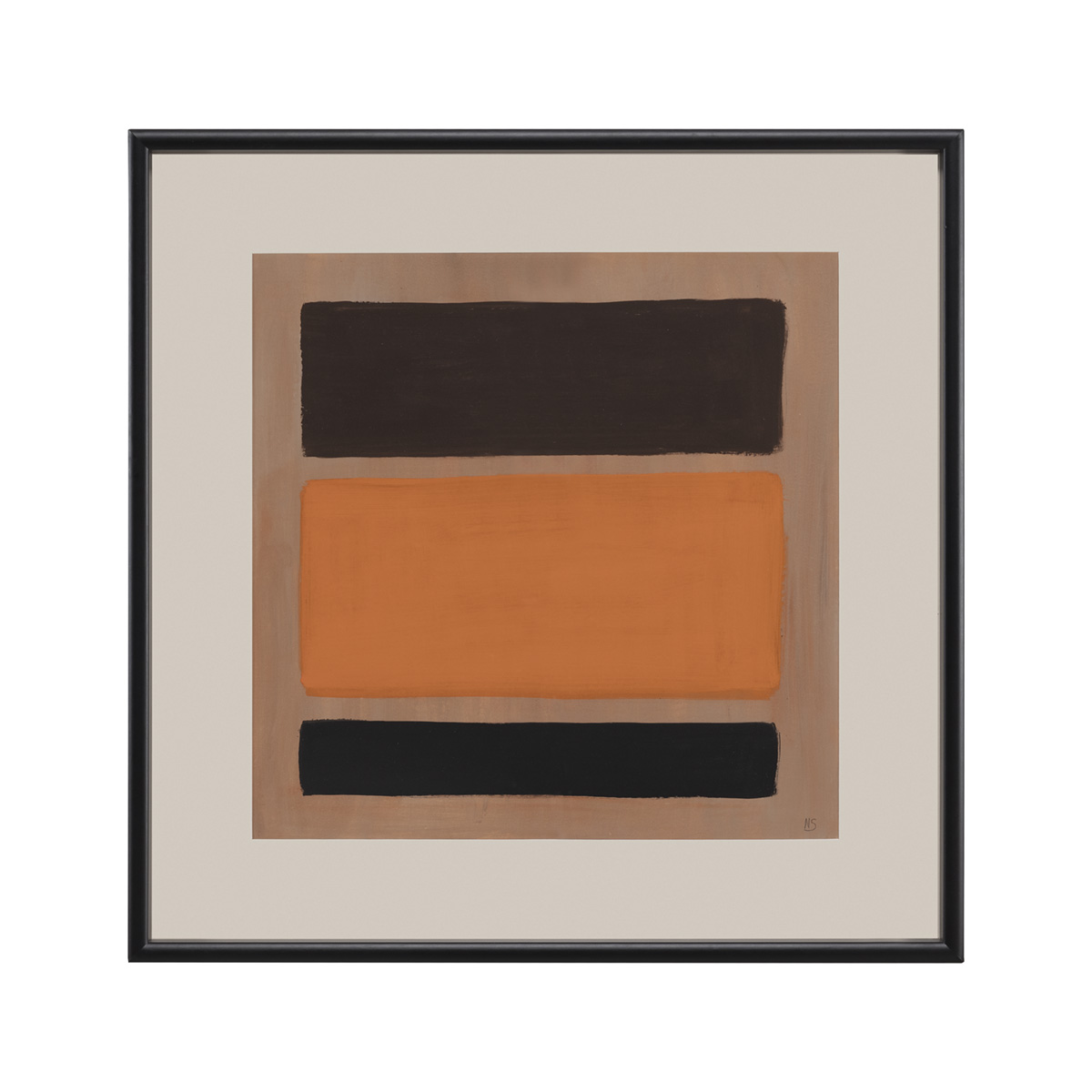 Lienzos Enmarcados 80x5x80 Madera/Cristal -- Negro