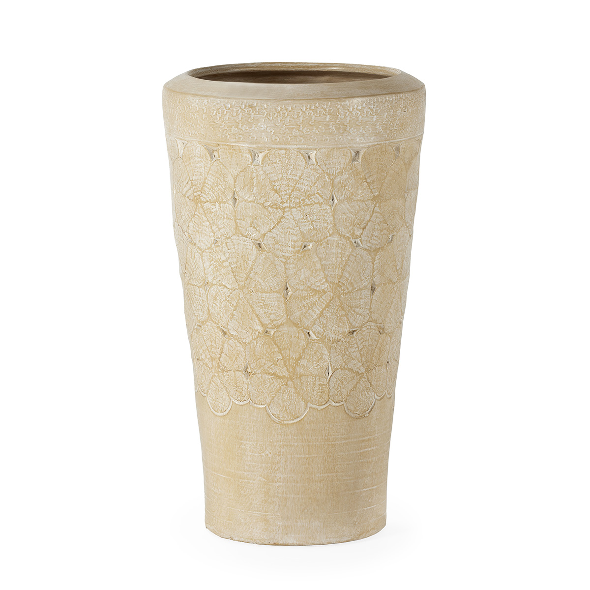 Macetero 45x45x80 Terracota -- Crema Lavado