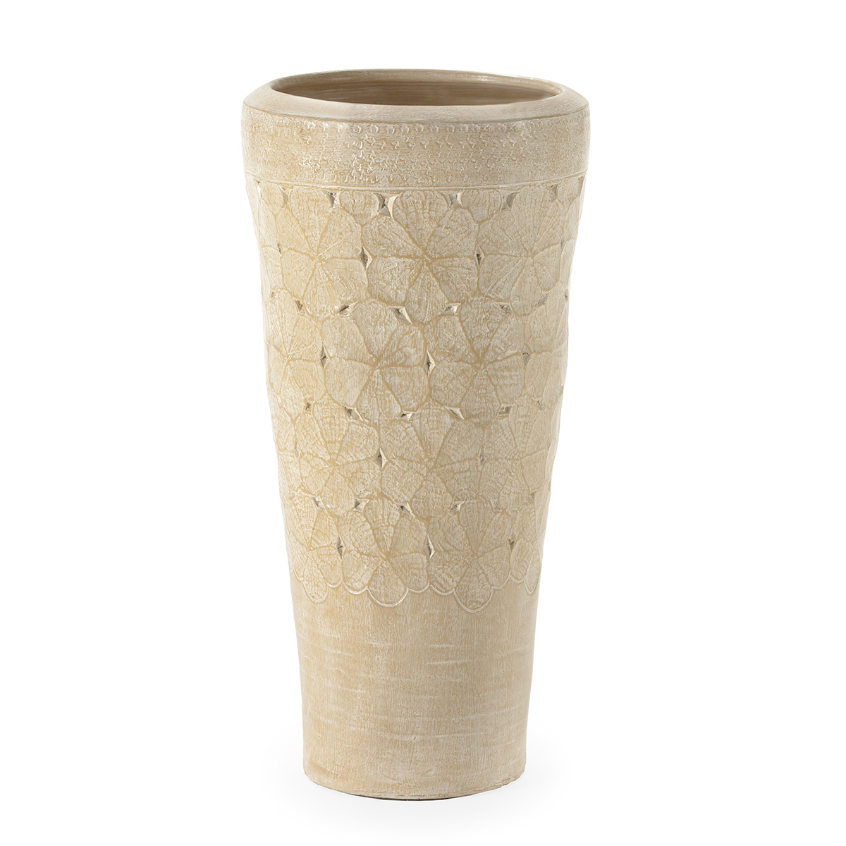 Macetero 50x50x100 Terracota -- Crema Lavado