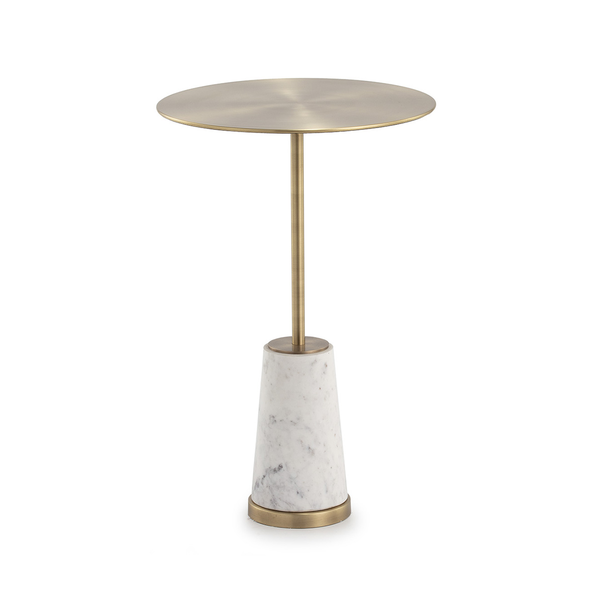 Mesa Auxiliar 40x16x61 Mármol/Metal -- Blanco/Dorado