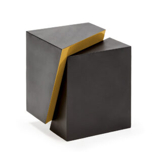 Mesa Auxiliar 41x35x48 Metal Negro/Dorado