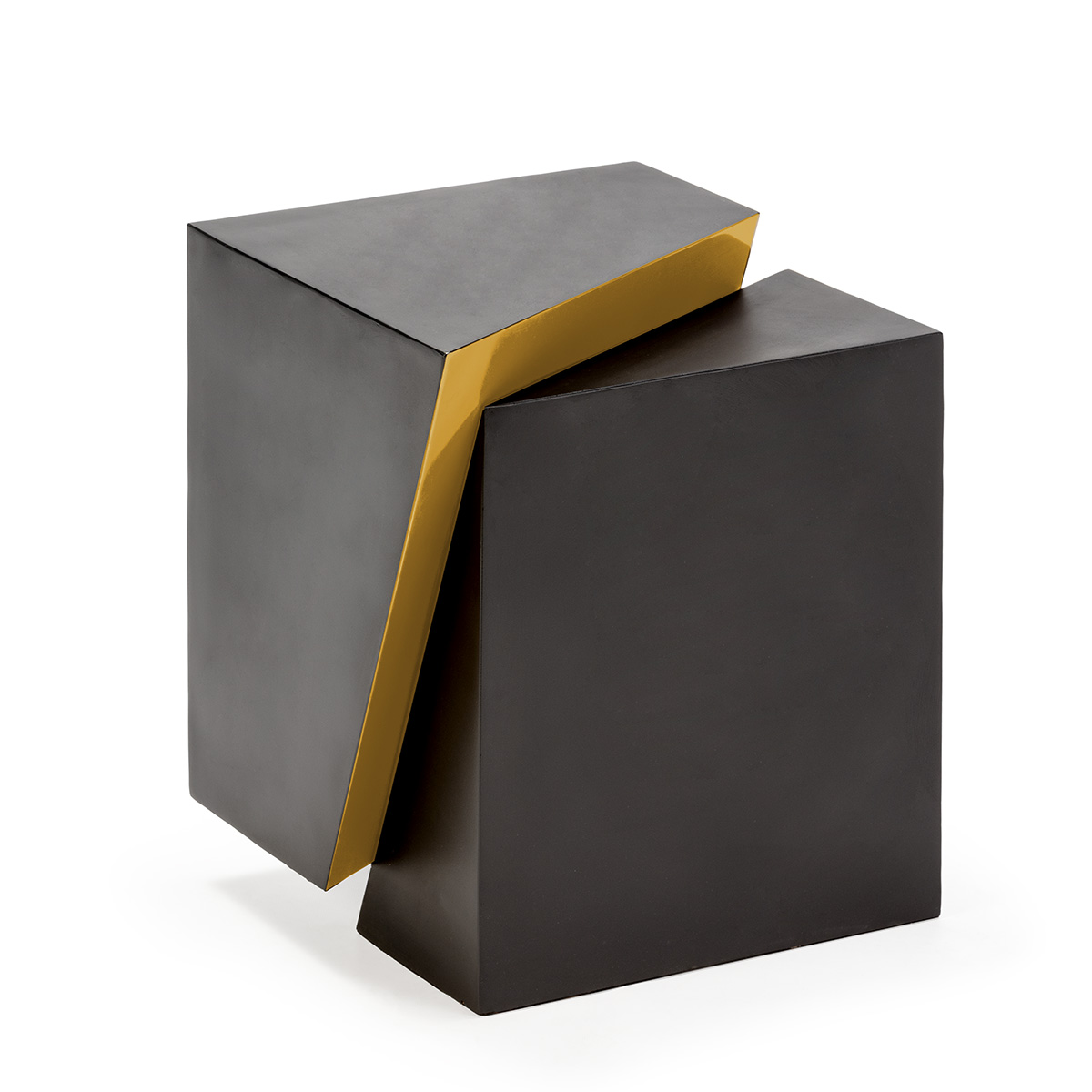 Mesa Auxiliar 41x35x48 Metal Negro/Dorado