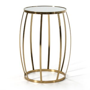 Mesa Auxiliar 45x45x61 Espejo/Metal Dorado