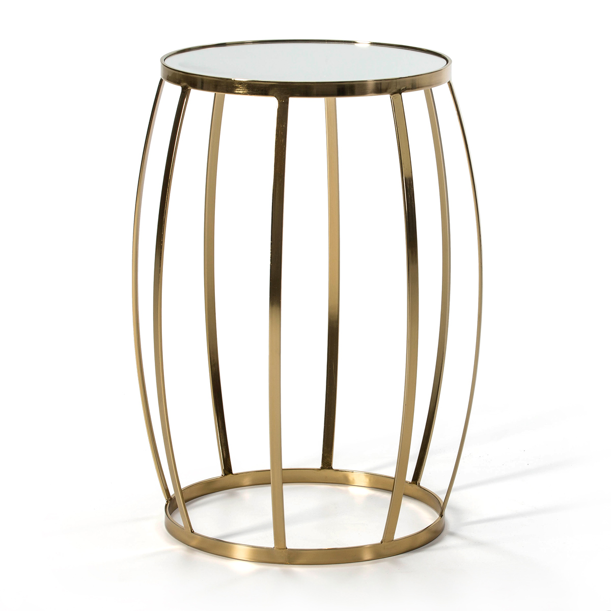 Mesa Auxiliar 45x45x61 Espejo/Metal Dorado