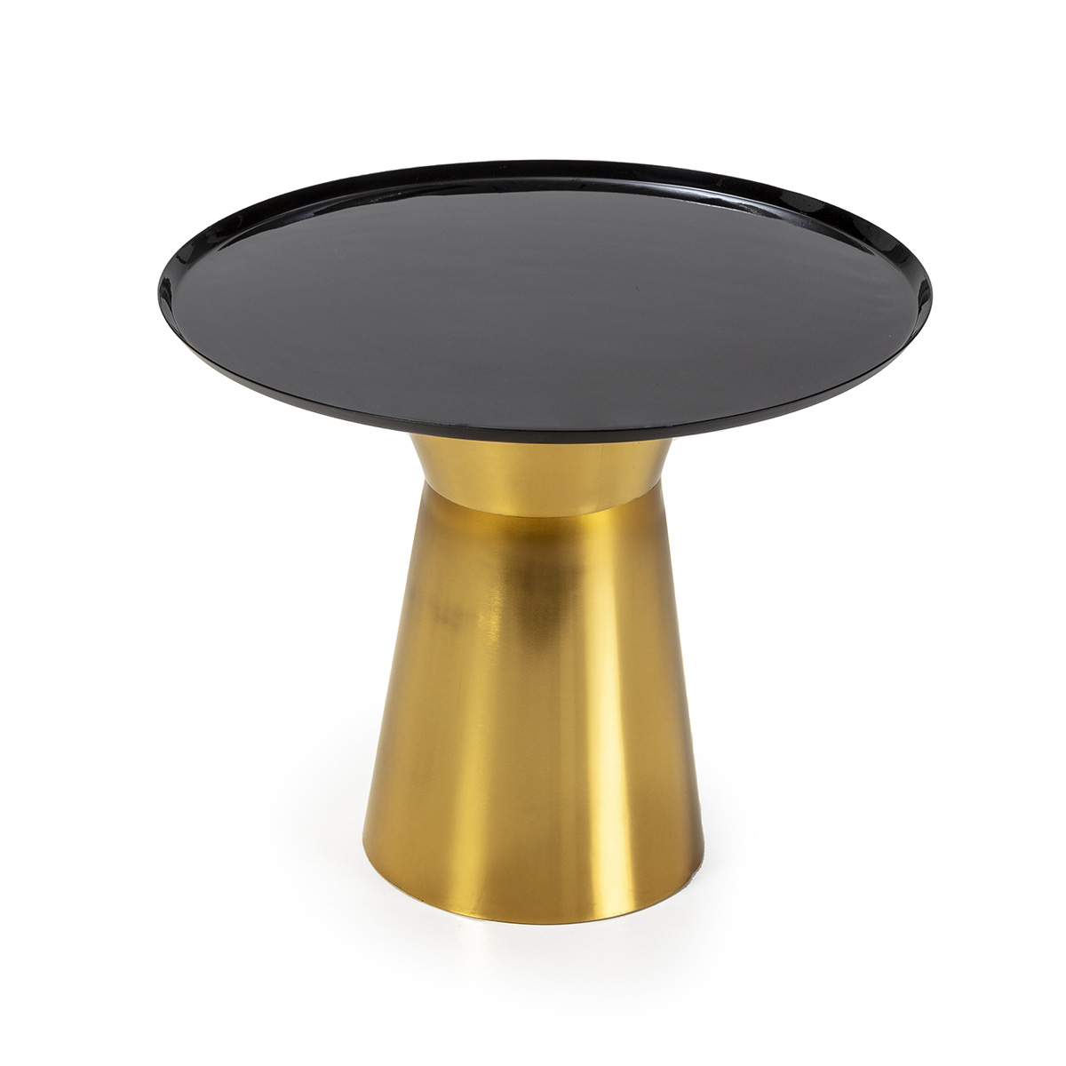 Mesa Auxiliar 47x47x40 Metal Negro/Dorado