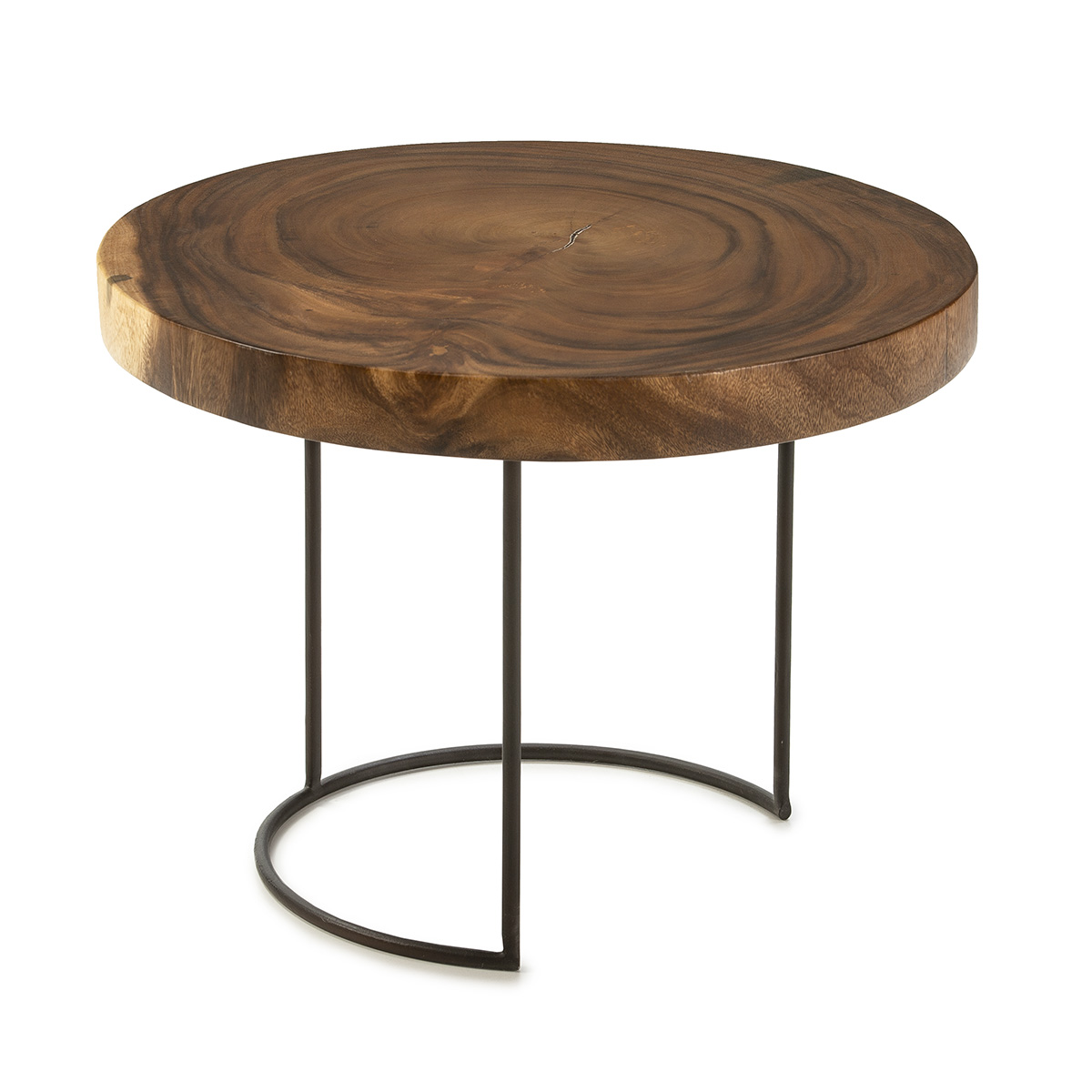 Mesa Auxiliar 50x50x38 aprox. Metal/Madera Natural