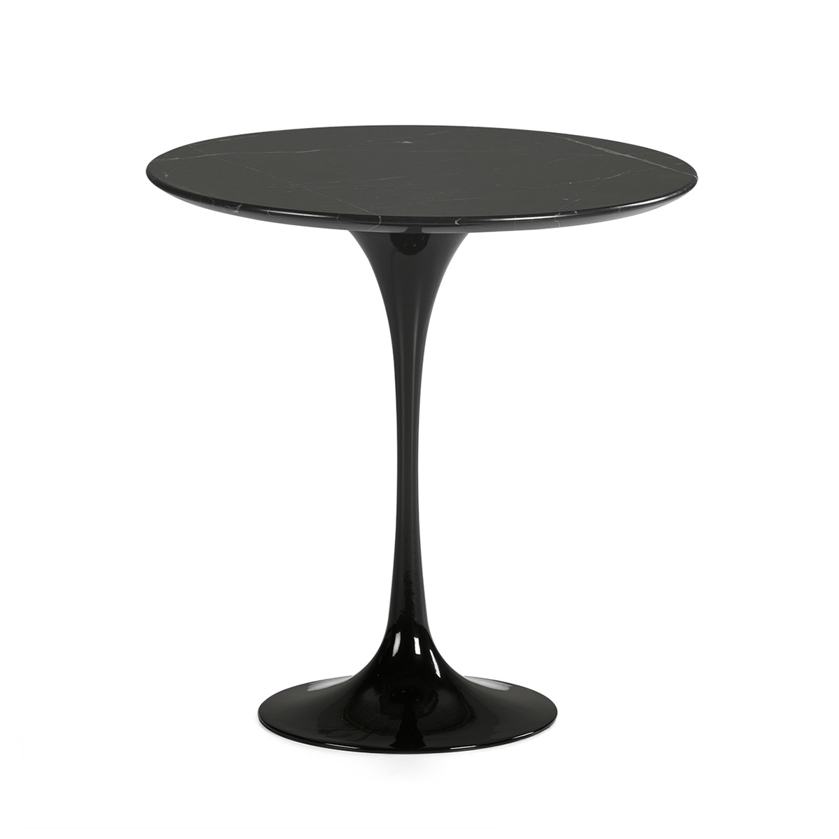 Mesa Auxiliar 50x50x50 Mármol/Aluminio -- Negro