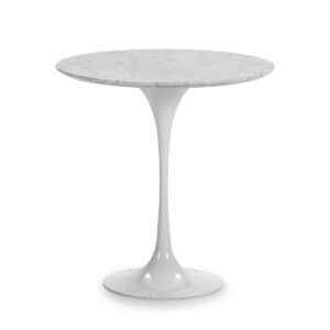 Mesa Auxiliar 50x50x50 Mármol Blanco/Fibra de Vidrio Blanco