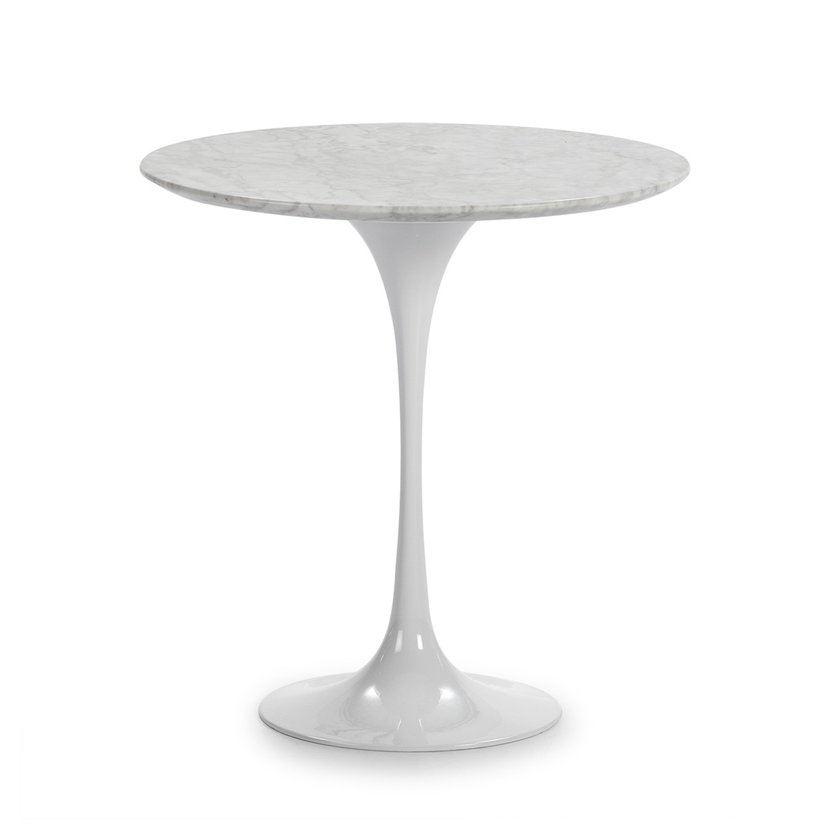 Mesa Auxiliar 50x50x50 Mármol Blanco/Fibra de Vidrio Blanco