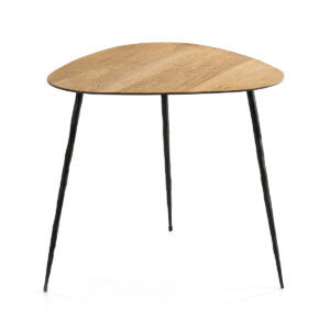 Mesa Auxiliar 50x50x50 Metal Negro/Simil Madera