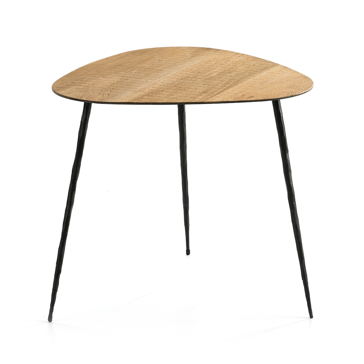 Mesa Auxiliar 50x50x50 Metal Negro/Simil Madera