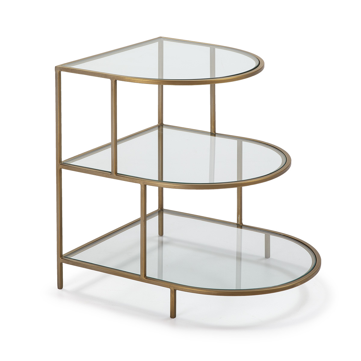Mesa Auxiliar 50x62x60 Cristal/Metal Dorado