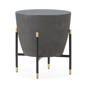 Mesa Auxiliar 52x52x55 Madera/Metal -- Gris/Negro/Dorado