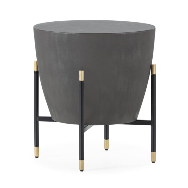 Mesa Auxiliar 52x52x55 Madera/Metal -- Gris/Negro/Dorado