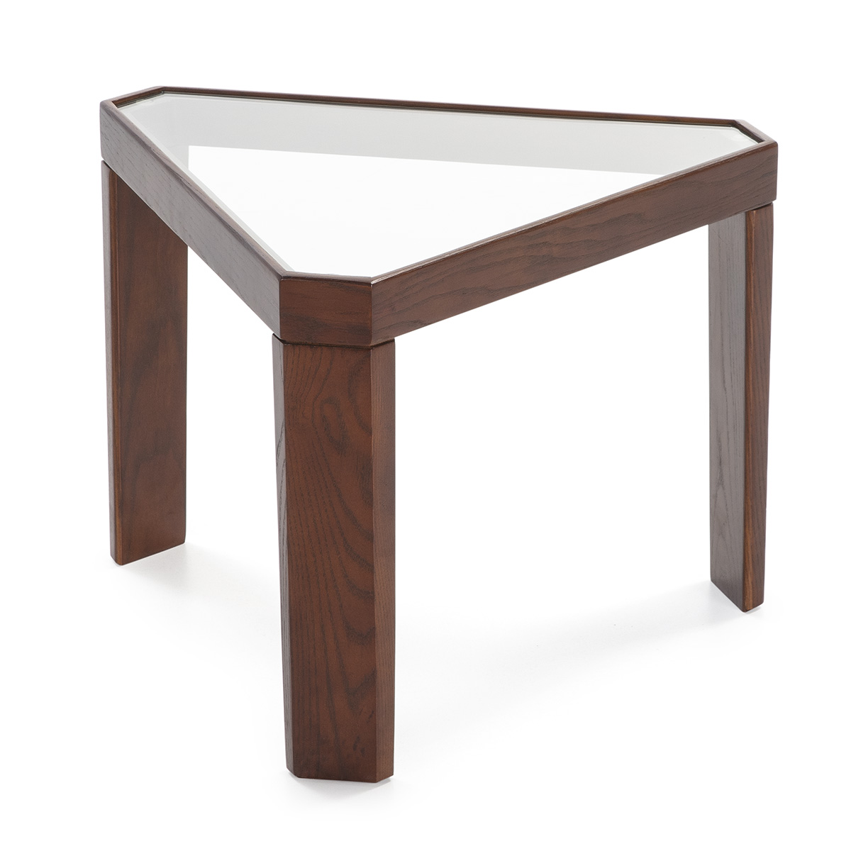 Mesa Auxiliar 54x47x40 Cristal/Madera Marrón Oscuro