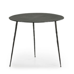 Mesa Auxiliar 55x50x45 Metal Negro/Simil Madera Negro