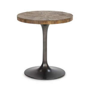 Mesa Auxiliar 55x55x60 Madera/Metal -- Negro/Natural