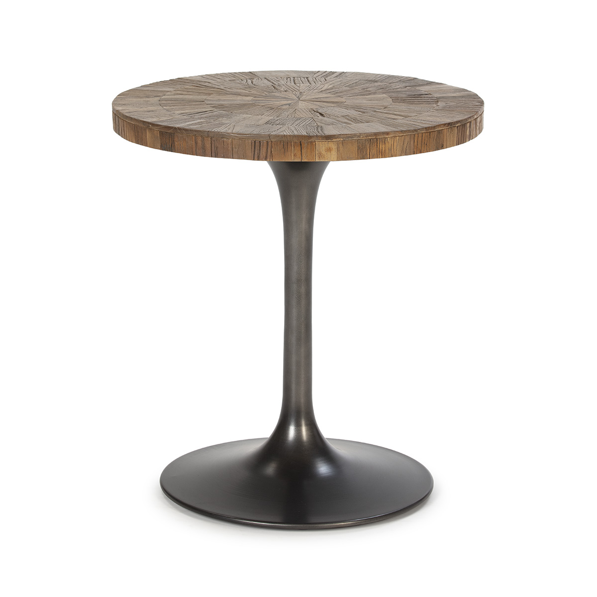 Mesa Auxiliar 55x55x60 Madera/Metal -- Negro/Natural