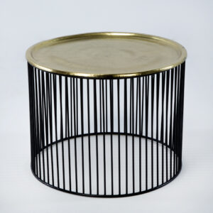Mesa Auxiliar 56x56x42 Hierro Negro/Dorado