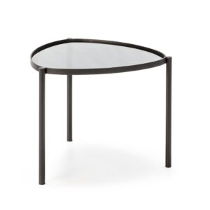 Mesa Auxiliar 61x59x46 Metal/Cristal Negro