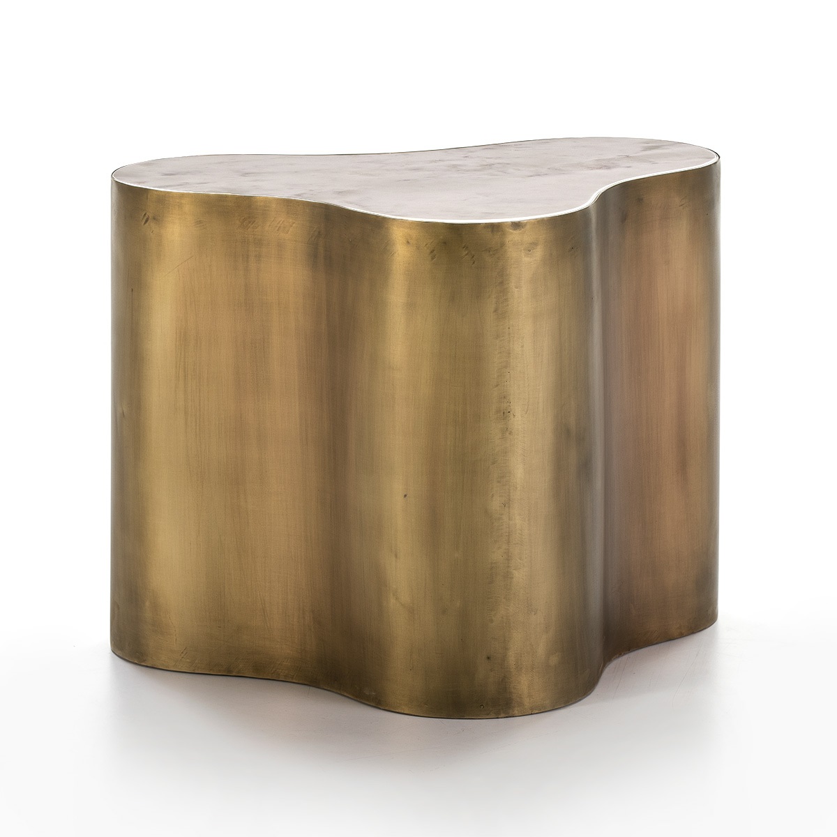 Mesa Auxiliar 65x45x51 Metal Dorado/Mármol Blanco