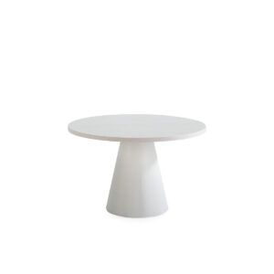 Mesa Comedor 120x120x75 Madera de Cedro/Metal Blanco