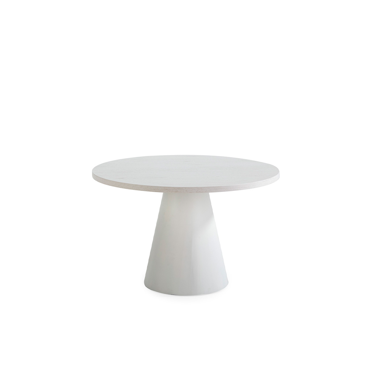 Mesa Comedor 120x120x75 Madera de Cedro/Metal Blanco