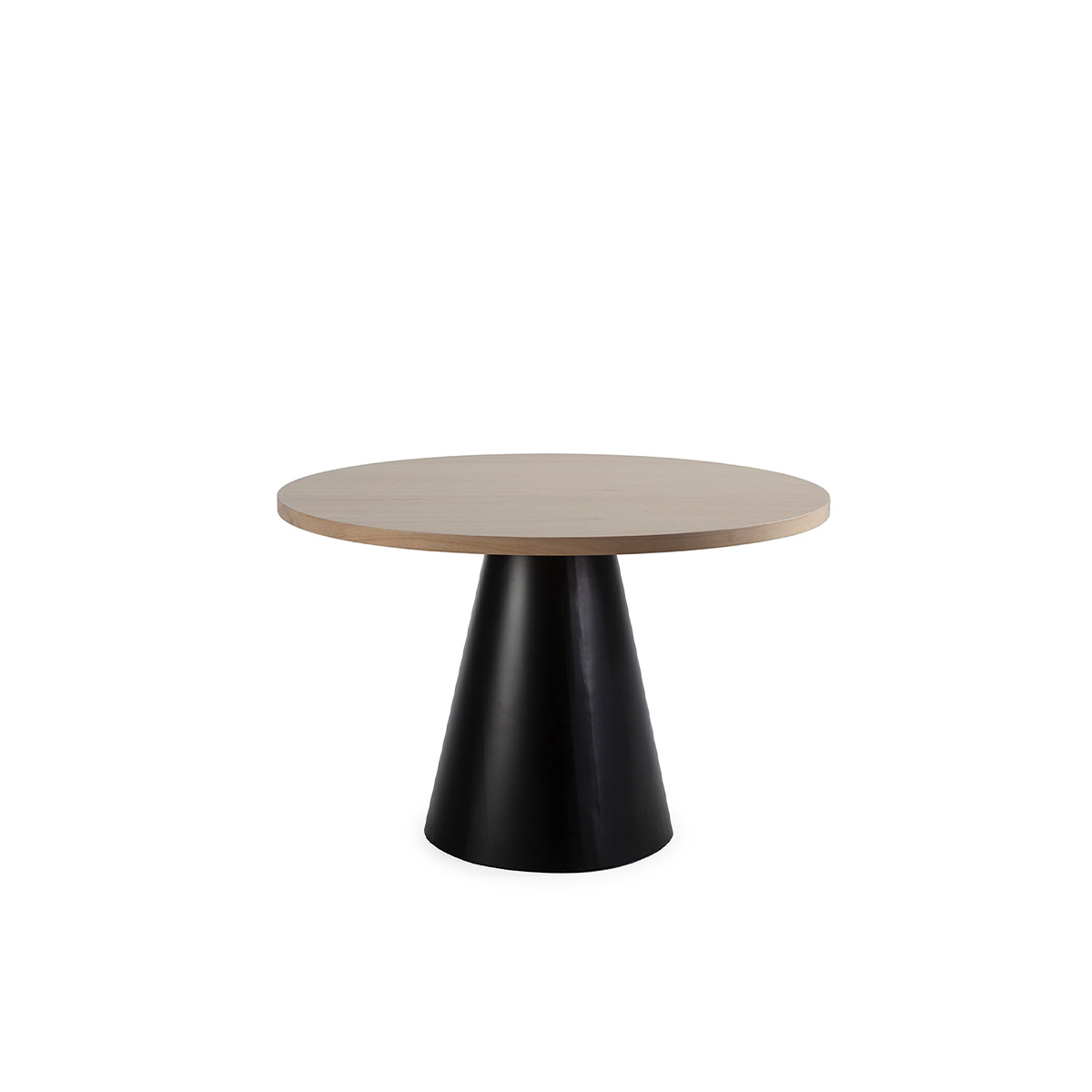 Mesa Comedor 120x120x75 Madera de Cedro/Metal Natural/Negro